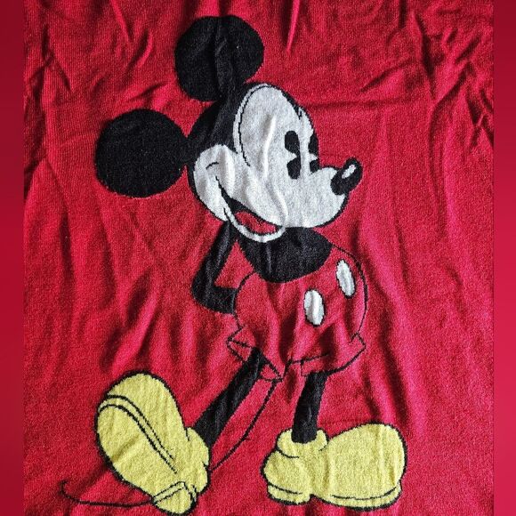 Disney Mickey Mouse Sweater Dress Sz 4X Red Striped Sleeves Plus Size Retro Y2K - Picture 5 of 15